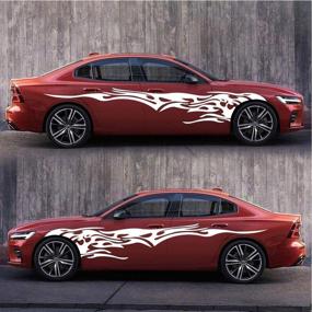 img 2 attached to Sundan 2Pcs Car Styling Stickers Auto Both Side Body Fire Flame Sticker Vinyl Decal Automobiles Car Accessories