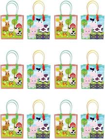 img 3 attached to 🐮 Farm Animal Party Favor Treat Bags - Cute Tiny Mills Barnyard Farm Animals Design for Toddler Birthday Celebration! (Pack of 12)