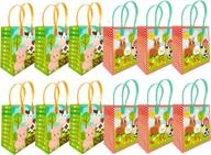 🐮 farm animal party favor treat bags - cute tiny mills barnyard farm animals design for toddler birthday celebration! (pack of 12) логотип