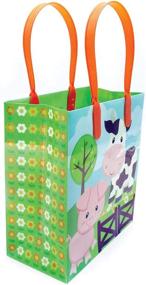 img 1 attached to 🐮 Farm Animal Party Favor Treat Bags - Cute Tiny Mills Barnyard Farm Animals Design for Toddler Birthday Celebration! (Pack of 12)