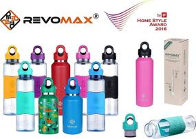 img 3 attached to 💧 RevoMax Twist-Free Tritan Water Bottle - Leak Proof Single-Handed Cap On/Off Lid, BPA Free - 20OZ Standard Mouth