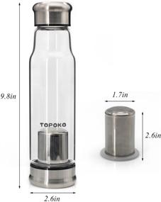 img 1 attached to 🍶 TOPOKO 18.5oz Stylish Borosilicate Glass Water Bottle with Infuser - Top Quality & Eco-Friendly Design Gray Nylon Sleeve Included