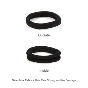 img 1 attached to 💁 50pcs HOYOLS Large Black Cotton Hair Ties - Elastic Ponytail Holder for Heavy Curly Thick Hair, Soft Hair Band, No Crease Seamless Scrunchies Headbands