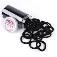 💁 50pcs hoyols large black cotton hair ties - elastic ponytail holder for heavy curly thick hair, soft hair band, no crease seamless scrunchies headbands logo