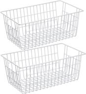 🗄️ sanno wire storage baskets - large organizer bins with handles for kitchen cabinets, pantry, bathroom, and more - white логотип