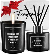 ultimate christmas gift for men: scented candle and reed diffuser set - perfect birthday surprise for dad, boyfriend, or brother! ideal relaxation gifts for him - husband approved. ideal housewarming gift or home scented candles treat! логотип