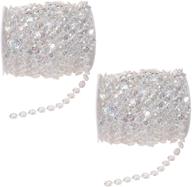 💎 clear acrylic crystal beads diamond garland strands rhinestone by roll - ideal for diy doorway beads string curtain, wedding, birthday party decorations, arts and crafts projects (2 pack of 99 ft/33 yards) logo