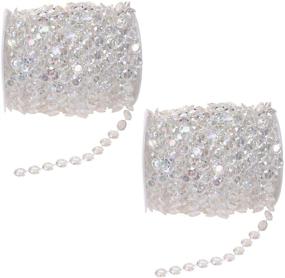 img 4 attached to 💎 Clear Acrylic Crystal Beads Diamond Garland Strands Rhinestone by Roll - Ideal for DIY Doorway Beads String Curtain, Wedding, Birthday Party Decorations, Arts and Crafts Projects (2 Pack of 99 Ft/33 Yards)