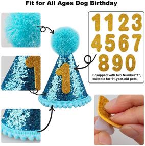 img 1 attached to 🎉 GAGILAND Dog Birthday Bandana Hat with 1-9 Figures Party Supplies Decoration - Banner, Balloon, Hanging Swirls for 1st Birthday, Dog Boy, Girl