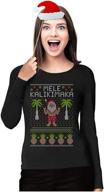 tstars women's mele kalikimaka hawaiian ugly 🌺 christmas sweatshirt - long sleeve shirt for better seo logo