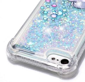 img 2 attached to 🐘 CAIYUNL Glitter Liquid Quicksand iPod Touch 6 Case - Blue Elephant, Protective Cute Cover for iPod Touch 6th Gen/5th Gen