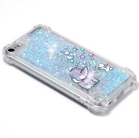 img 1 attached to 🐘 CAIYUNL Glitter Liquid Quicksand iPod Touch 6 Case - Blue Elephant, Protective Cute Cover for iPod Touch 6th Gen/5th Gen