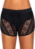 🩱 xakalaka high waist women's laser cut swim short with panty - s-2xl logo