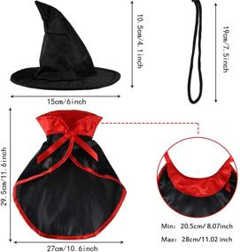 img 3 attached to 🎃 Frienda Halloween Pet Costume Set - Pet Cape Vampire Costume Cloak and Witch Hat for Cat Puppy Cosplay Party Supplies