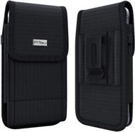 📱 pitau cell phone holster for iphone 11 pro: rugged nylon belt case with clip - black logo