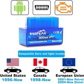 img 2 attached to 🚗 Veepeak Mini Bluetooth OBD2 Scanner: Android Car Diagnostic Tool, Torque Pro, OBD Fusion, DashCommand Compatible
