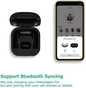 img 1 attached to Замена корпуса для зарядки Powerbeats Pro - кнопка синхронизации Bluetooth, аккумулятор 700 мАч - черный (наушники не включены)