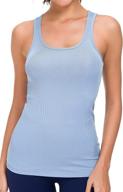 speedy cat ribbed tank tops for 🐈 women: racerback, scoop neck, tight fit for efficient workouts логотип