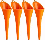 annurssy 4 pack long neck oil funnel: versatile multipurpose plastic funnel for automotive oils, lubricants, fuel, and more logo