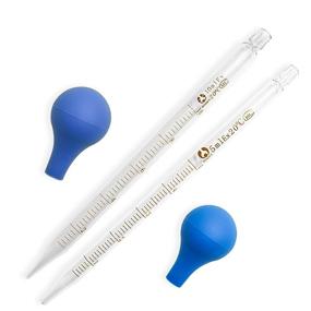 img 1 attached to 🧪 Glass Pipette Set - 6 Pieces, 3 x 5ml & 3 x 10ml, Graduated Pipette Droppers for Lab and Liquid Essential Oil Transfer - Includes 6 Rubber Caps