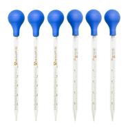 🧪 glass pipette set - 6 pieces, 3 x 5ml & 3 x 10ml, graduated pipette droppers for lab and liquid essential oil transfer - includes 6 rubber caps logo
