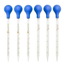 img 4 attached to 🧪 Glass Pipette Set - 6 Pieces, 3 x 5ml & 3 x 10ml, Graduated Pipette Droppers for Lab and Liquid Essential Oil Transfer - Includes 6 Rubber Caps