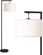 🌟 addlon montage modern floor lamp: stylish lighting for living room, bedroom & nursery – 5' tall pole light overhangs lamp with led bulb - black logo
