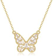 💎 azneck birthstone butterfly pendant necklace: exquisite 18k gold plated cubic zirconia choker handcrafted jewelry gift for wife/girl | ideal for birthdays & valentines day | includes chain logo