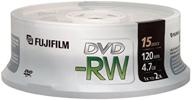 📀 fujifilm media 25322006 dvd-rw 4.7gb 120 minutes disc 2x storage media - 15 pack spindle (discontinued by manufacturer) – efficient storage solution for archiving data & multimedia content logo