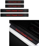 enhance and protect your chevrolet cruze with maxdool 4pcs reflective carbon fiber door sill protectors (red) logo