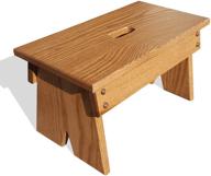 provincial peaceful classics step stool: solid oak handmade amish footstool for kitchen, bedroom, living room, or bathroom logo