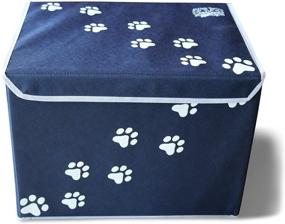 img 3 attached to 🐱 Feline Ruff Large Dog Toy Storage Box: 16x12 inch Pet Toy Storage Basket with Lid. Ideal Collapsible Canvas Bin for Cat Toys and Accessories!