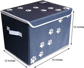 img 1 attached to 🐱 Feline Ruff Large Dog Toy Storage Box: 16x12 inch Pet Toy Storage Basket with Lid. Ideal Collapsible Canvas Bin for Cat Toys and Accessories!