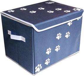 img 4 attached to 🐱 Feline Ruff Large Dog Toy Storage Box: 16x12 inch Pet Toy Storage Basket with Lid. Ideal Collapsible Canvas Bin for Cat Toys and Accessories!