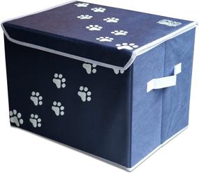 img 2 attached to 🐱 Feline Ruff Large Dog Toy Storage Box: 16x12 inch Pet Toy Storage Basket with Lid. Ideal Collapsible Canvas Bin for Cat Toys and Accessories!