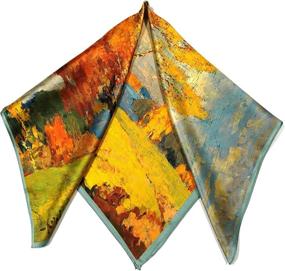 img 2 attached to Shanlin Pure Mulberry Silk Square Scarf in Elegant Gift Box (21x21 Inches)