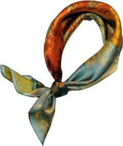 img 3 attached to Shanlin Pure Mulberry Silk Square Scarf in Elegant Gift Box (21x21 Inches)