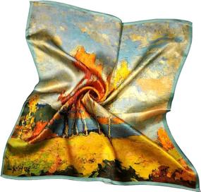 img 4 attached to Shanlin Pure Mulberry Silk Square Scarf in Elegant Gift Box (21x21 Inches)