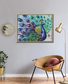 img 3 attached to 🦚 Peacock Embroidery Kit for Beginners - Decor14, 2×18 Inches, 1 Inch Height