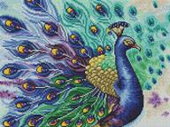 🦚 peacock embroidery kit for beginners - decor14, 2×18 inches, 1 inch height logo