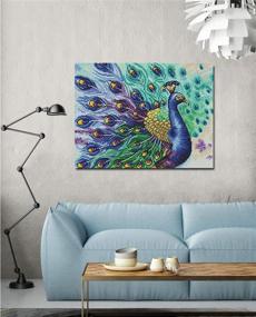 img 2 attached to 🦚 Peacock Embroidery Kit for Beginners - Decor14, 2×18 Inches, 1 Inch Height