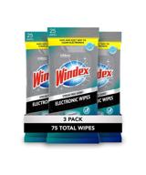 🖥️ windex electronics screen wipes - 75 total wipes (pack of 3) for computers, phones, televisions, and more logo