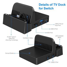 img 3 attached to 🎮 Upgraded Nintendo Switch Dock Set: 4K HDMI TV Adapter & Charger Dock - Enhanced Replacement for Official Docking Station