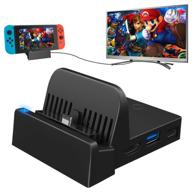 🎮 upgraded nintendo switch dock set: 4k hdmi tv adapter & charger dock - enhanced replacement for official docking station logo