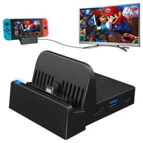 img 4 attached to 🎮 Upgraded Nintendo Switch Dock Set: 4K HDMI TV Adapter & Charger Dock - Enhanced Replacement for Official Docking Station