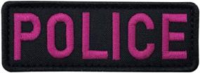 img 4 attached to 👮 uuKen Small Embroidery Fabric Pink US Police Women Officer Patch 4x1.4 inches with Hook Fastener for Jacket Vest