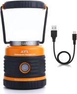 🔦 rechargeable led camping lantern | 1800lm | 4 light modes | 4400mah power bank | ip44 waterproof | ideal for hurricane, emergency, power outages, home, and more | includes usb cable логотип