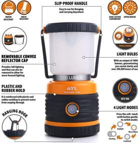 img 2 attached to 🔦 Rechargeable LED Camping Lantern | 1800LM | 4 Light Modes | 4400mAh Power Bank | IP44 Waterproof | Ideal for Hurricane, Emergency, Power Outages, Home, and More | Includes USB Cable