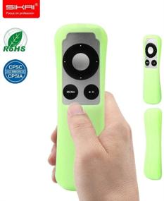 img 3 attached to 📺 SIKAI Apple TV Remote Case - Shockproof Silicone Cover for Apple TV 2 3 Remote, Skin-Friendly & Anti-Slip, Washable & Anti-Lost, Multi-Colors with Remote Loop (Glow in Dark Green)