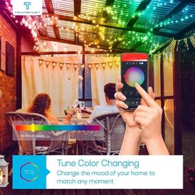 img 2 attached to 🌈 Transform Your Space with Smart LED Fairy Lights: 32.8ft Rainbow Color Changing Indoor String Lights with Remote App Control, Music Sync, and Voice Control via Alexa and Google Home – Perfect for Bedroom, Party, Christmas Decoration!